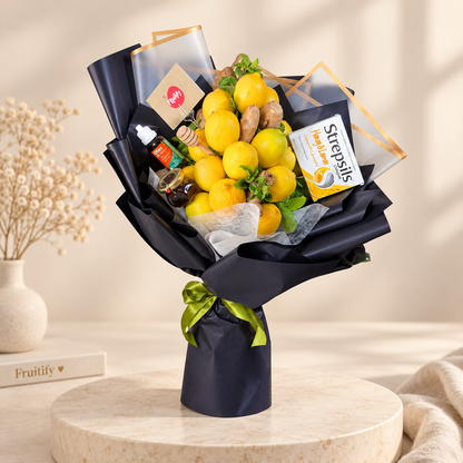 Get Well Essentials Bouquet with fresh lemons, ginger, mint and honey, by Fruitify Dubai