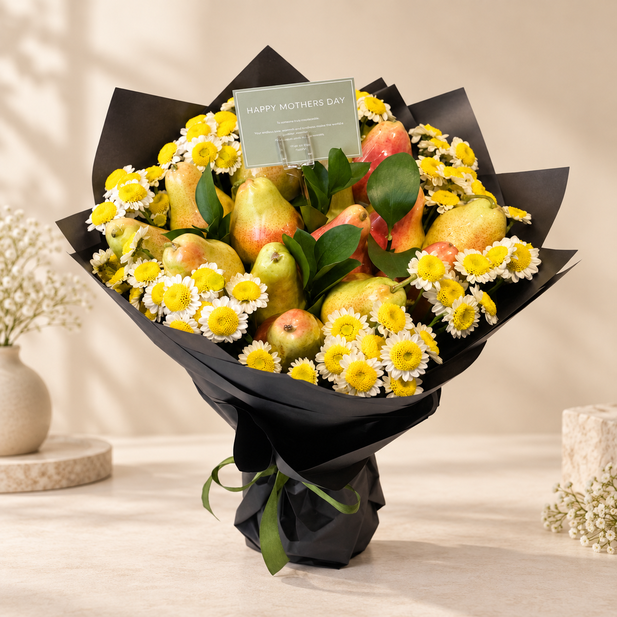 Daisy Pear Fruit Bouquet
