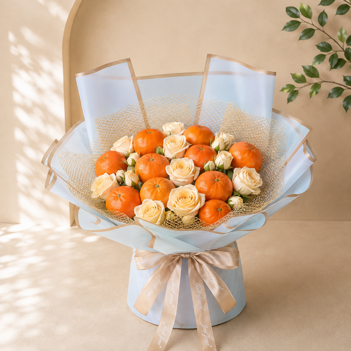 Baby Roses And mandrine Edible Bouquet