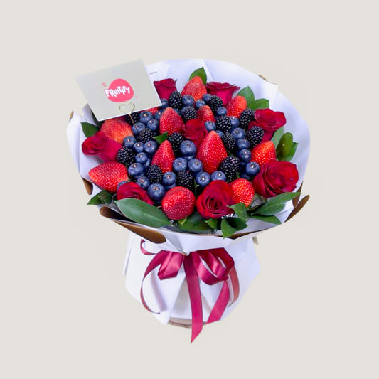 Red Roses and Mixed Berries Bouquet