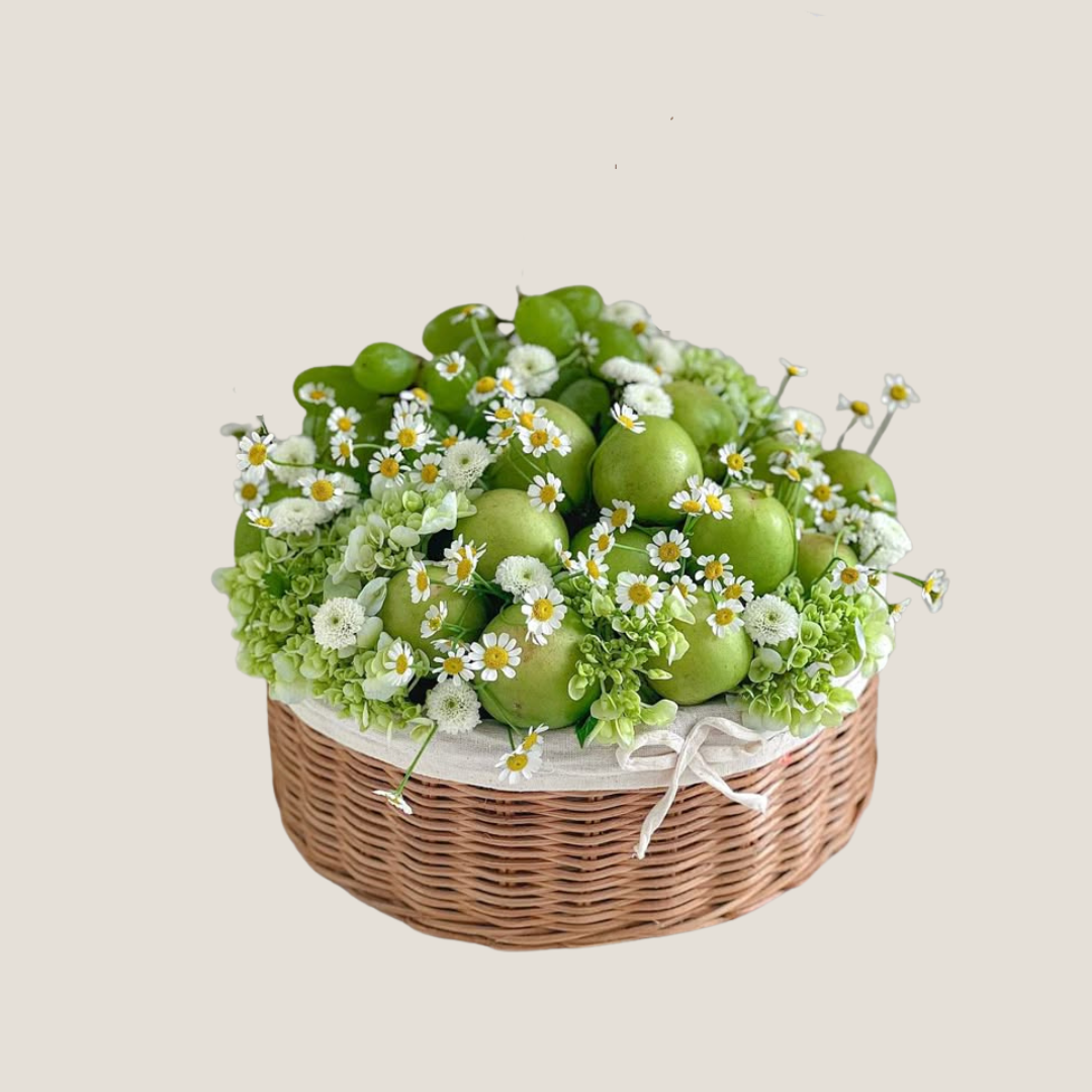 Green Apples and Grapes Basket